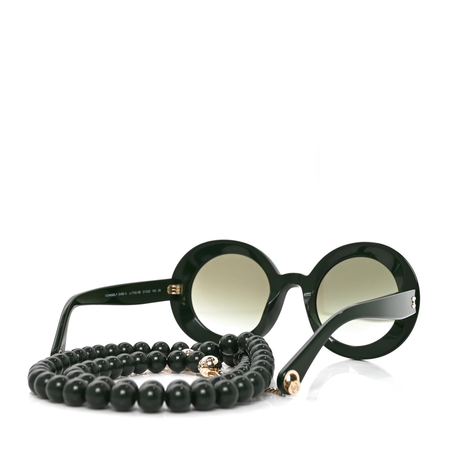 Acetate Round Chain Sunglasses 5489 Green