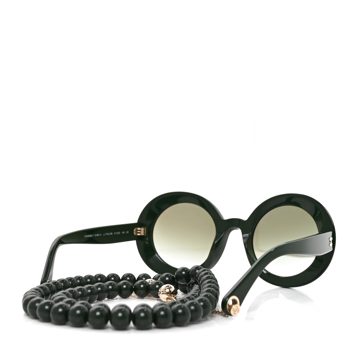 Chanel Acetate Round Chain Sunglasses 5489 Green 4 of 7