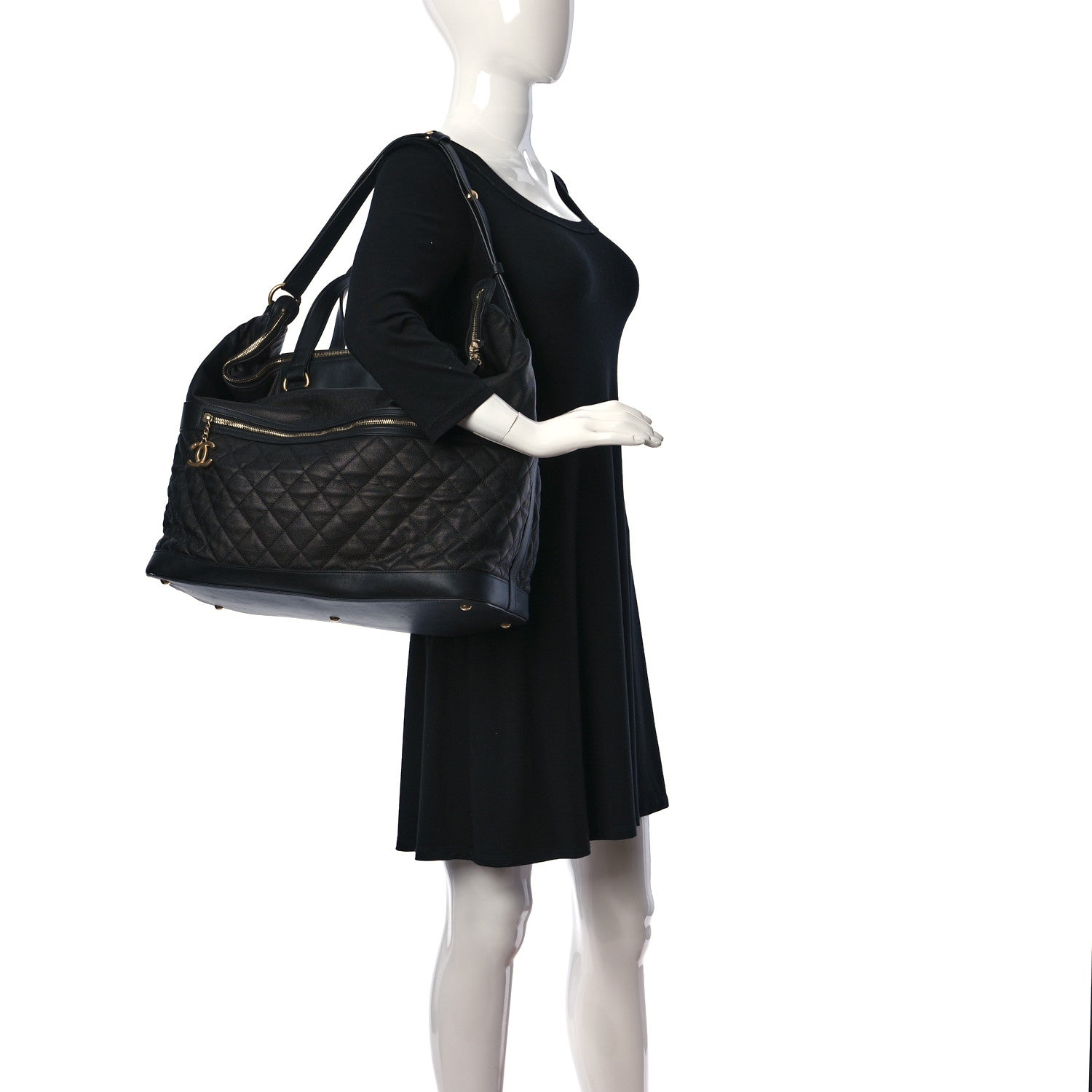 Chanel Caviar Quilted Weekender Bag Black 2 of 10