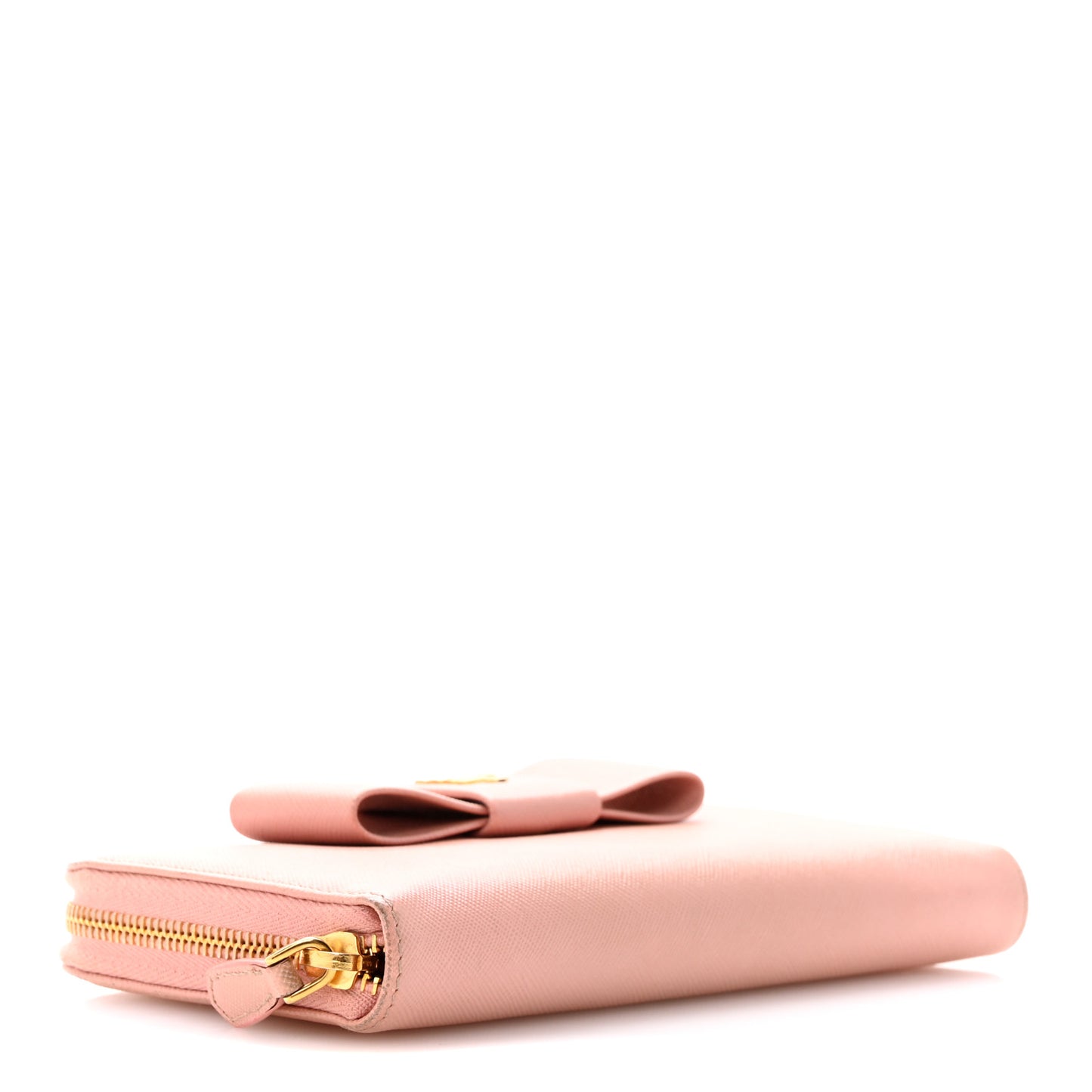 Saffiano Fiocco Bow Zip Around Wallet Orchidea