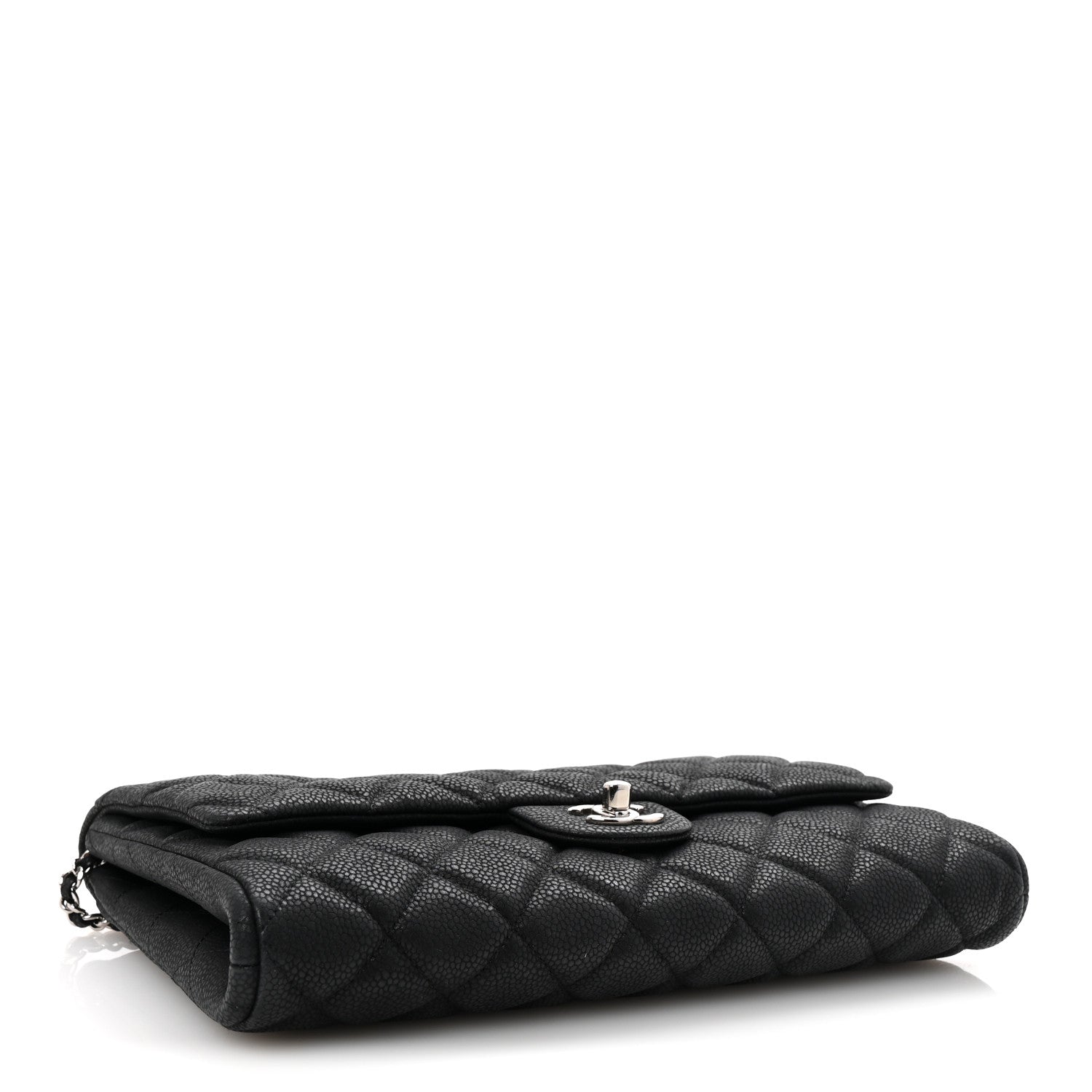 Chanel Iridescent Caviar Quilted Clutch With Chain Flap Black 4 of 10