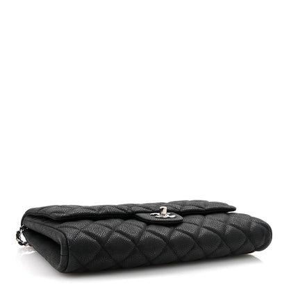 Chanel Iridescent Caviar Quilted Clutch With Chain Flap Black 4 of 10