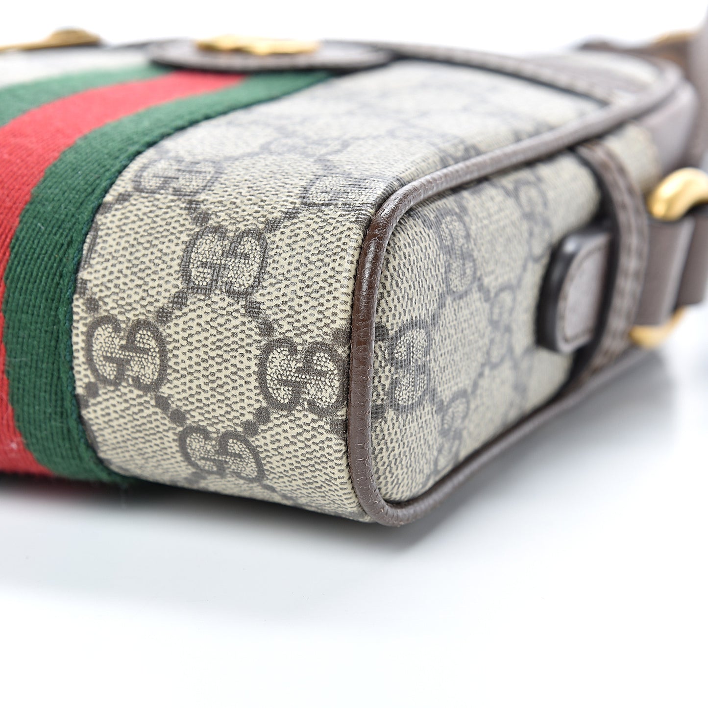 GG Supreme Monogram Web Mini Ophidia Messenger Brown