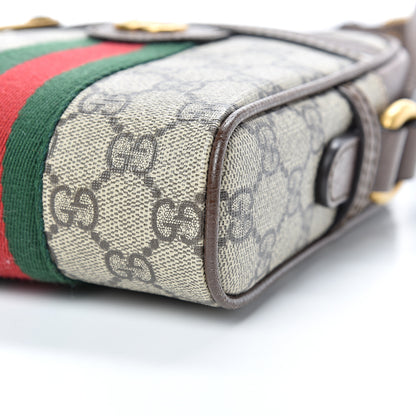 Gucci GG Supreme Monogram Web Mini Ophidia Messenger Brown 9 of 10