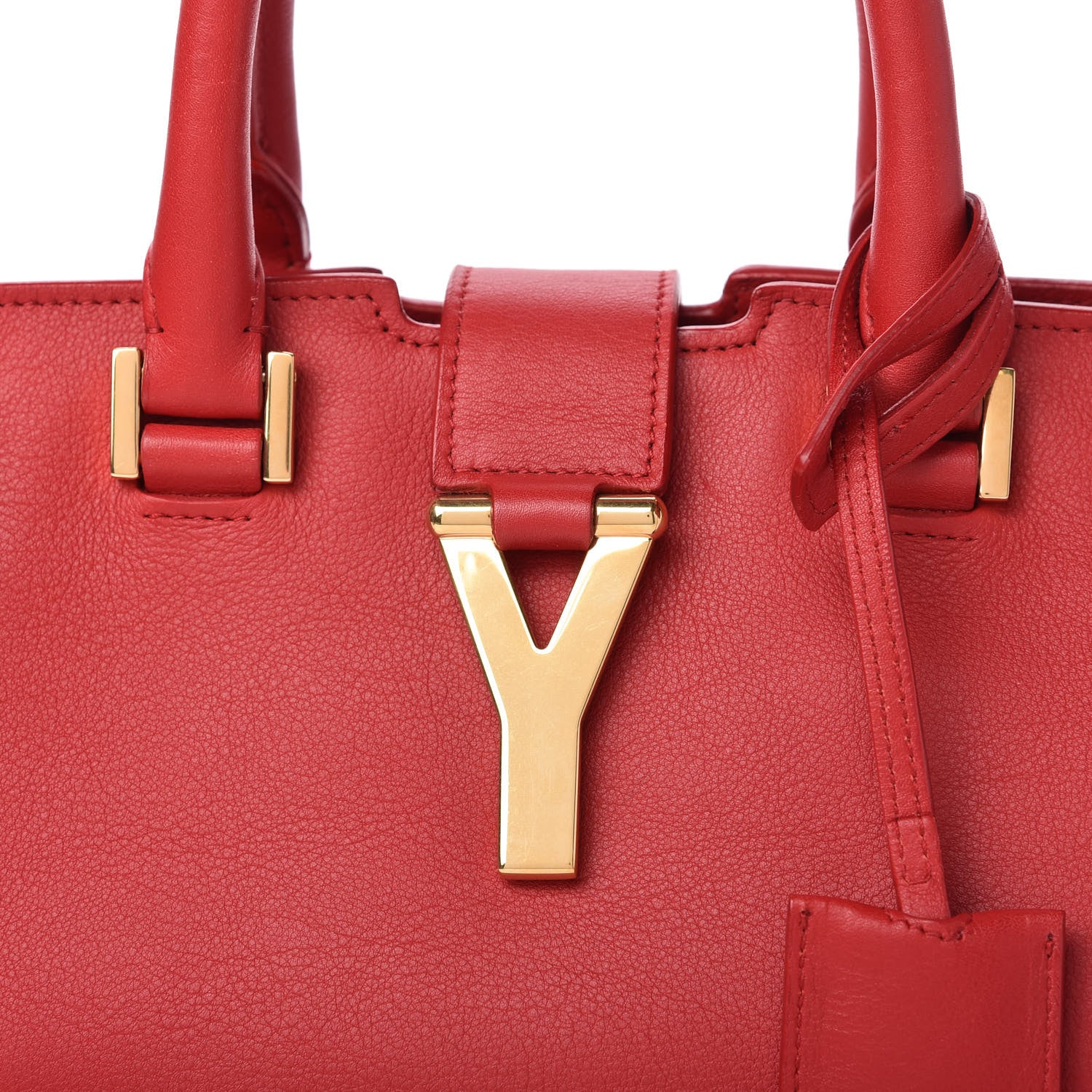 Saint Laurent Calfskin Small Classic Y Cabas Rouge Orient 9 of 9