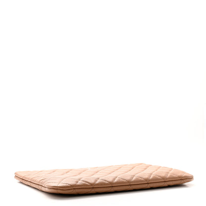 Chanel Caviar Quilted Medium Cosmetic Case Beige 4 of 8