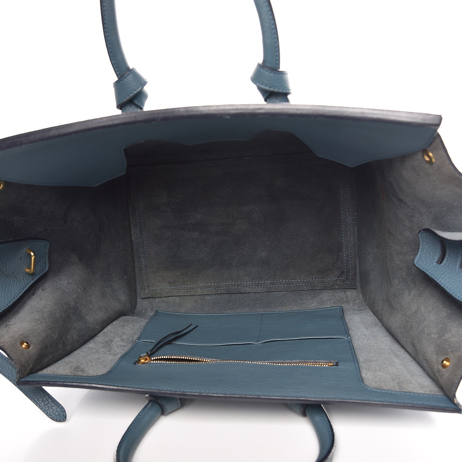 Celine Grained Calfskin Small Tie Knot Tote Denim 6 of 14