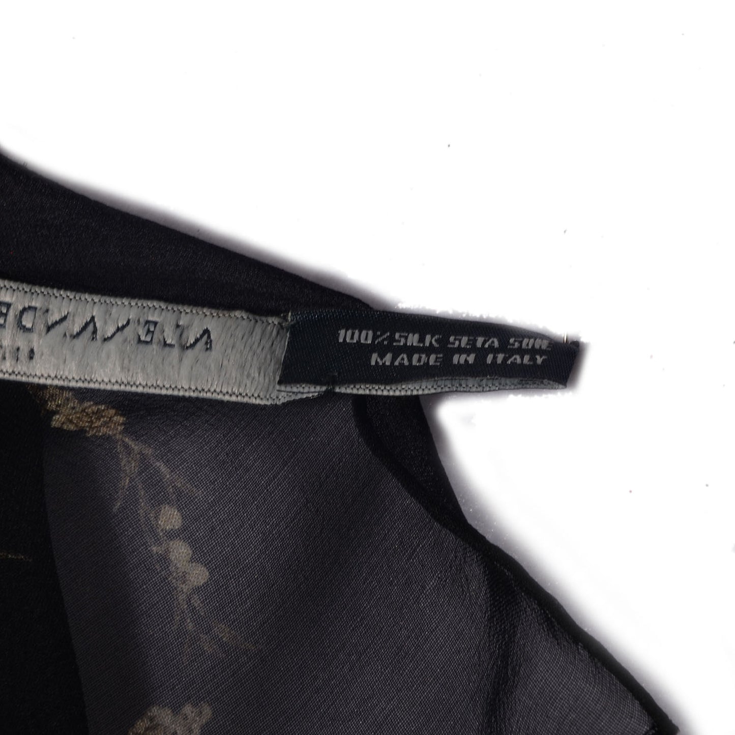 Silk Floral Fashion Scarf Navy