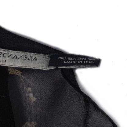 Alexander McQueen Silk Floral Fashion Scarf Navy 7 of 7