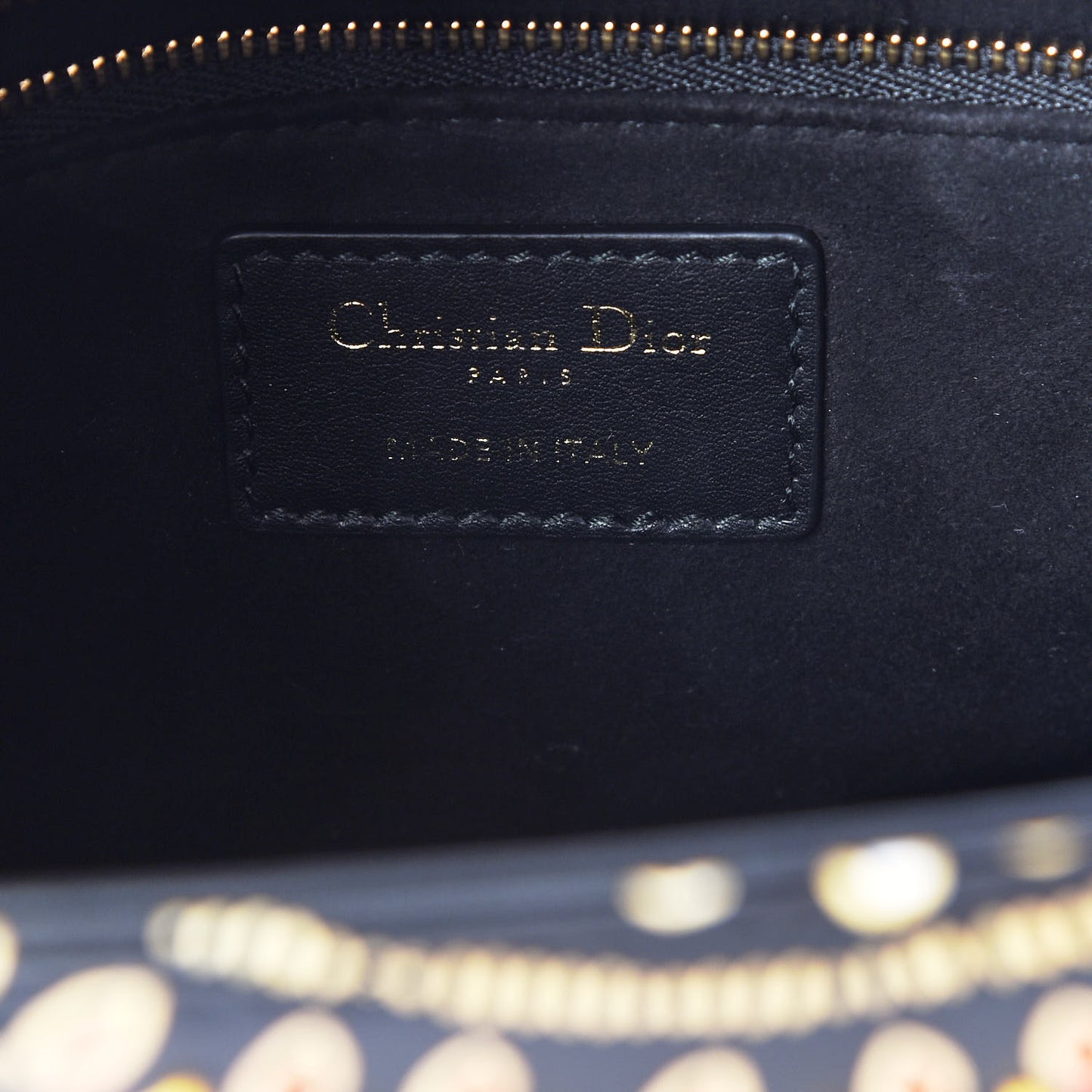Smooth Calfskin Embroidered Animals Medium Lady Dior Black Multicolor