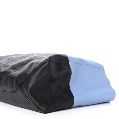 Celine Lambskin Horizontal Bi-Color Cabas Black Glacier 10 of 16