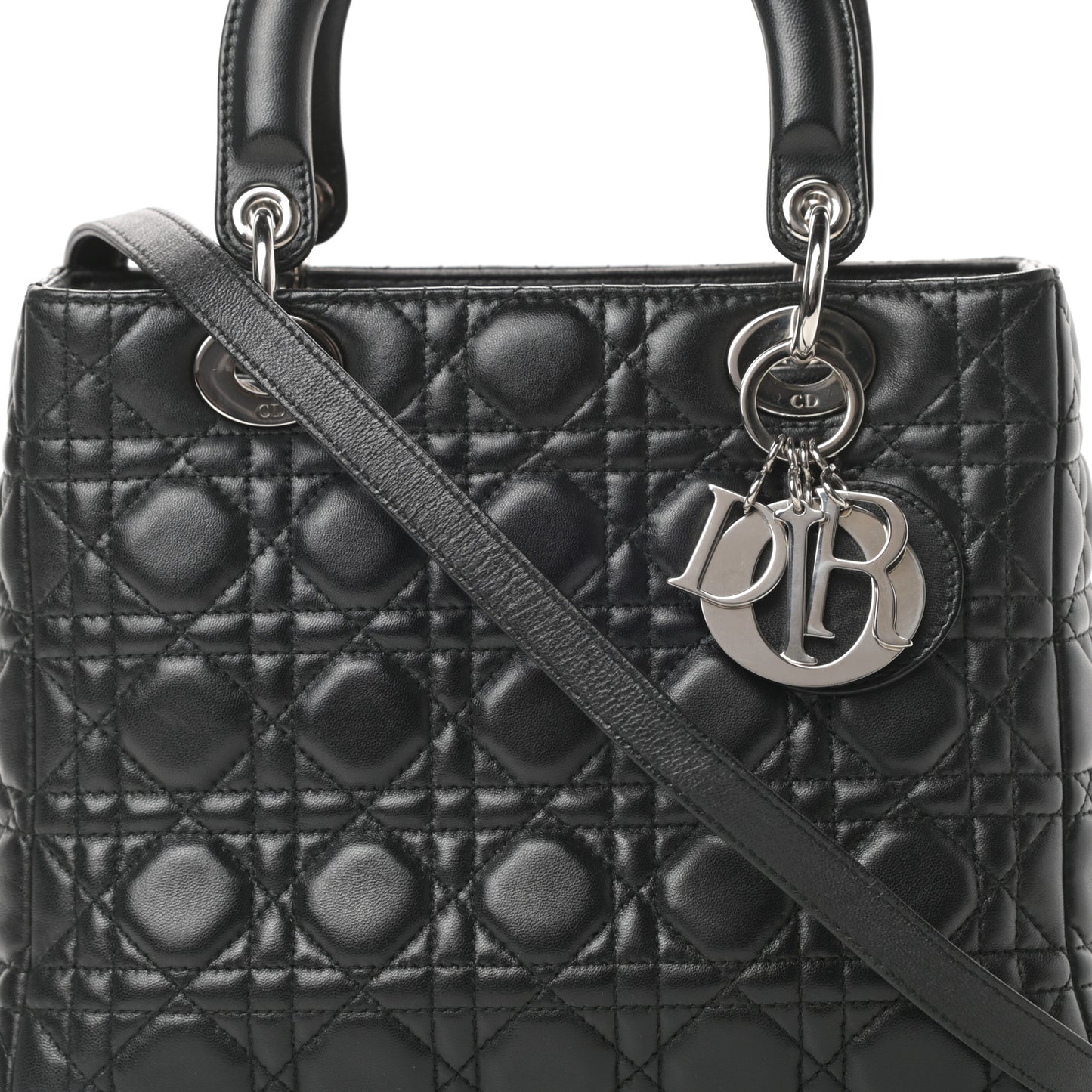 Lambskin Cannage Medium Lady Dior Black