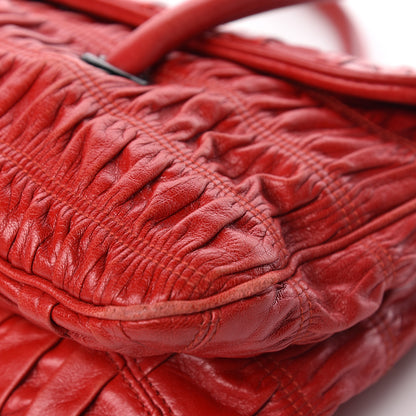 Prada Capretto Gaufre Flap Bag Rosso 12 of 18