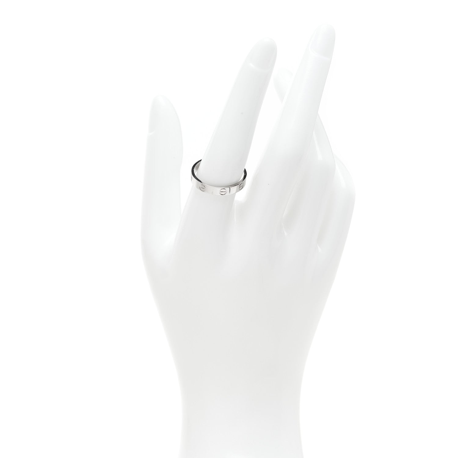 Cartier 18K White Gold 3.5mm LOVE Wedding Band Ring 57 8 2 of 4