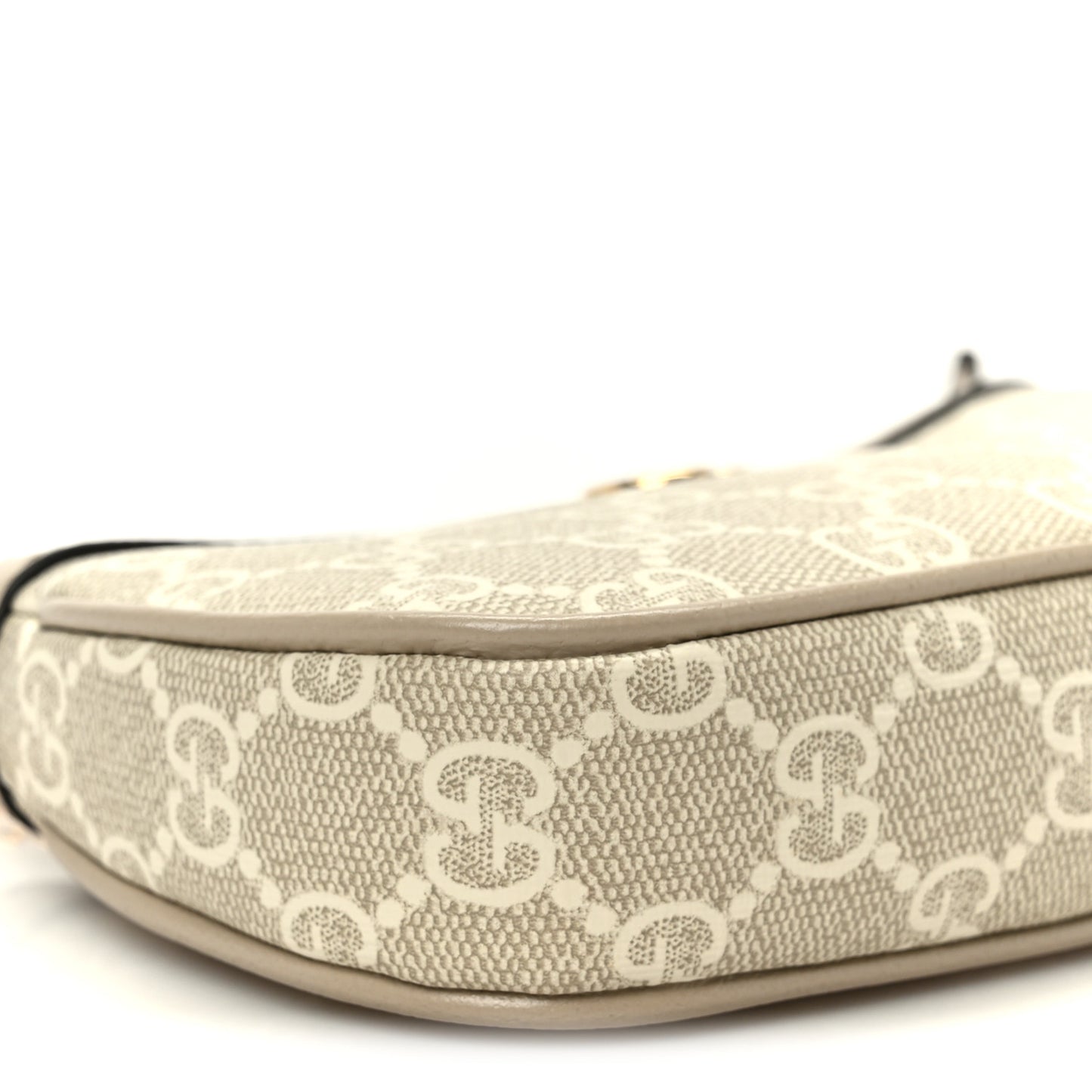 GG Supreme Monogram Textured Dollar Calfskin Web Mini Ophidia GG Handbag Beige Mystic White Oatmeal