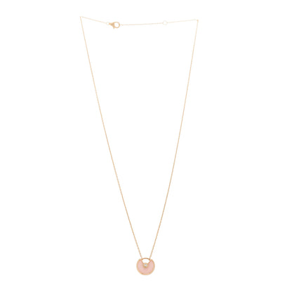 Cartier 18K Pink Gold Diamond Pink Opal XS Amulette de Cartier Pendant Necklace 3 of 5