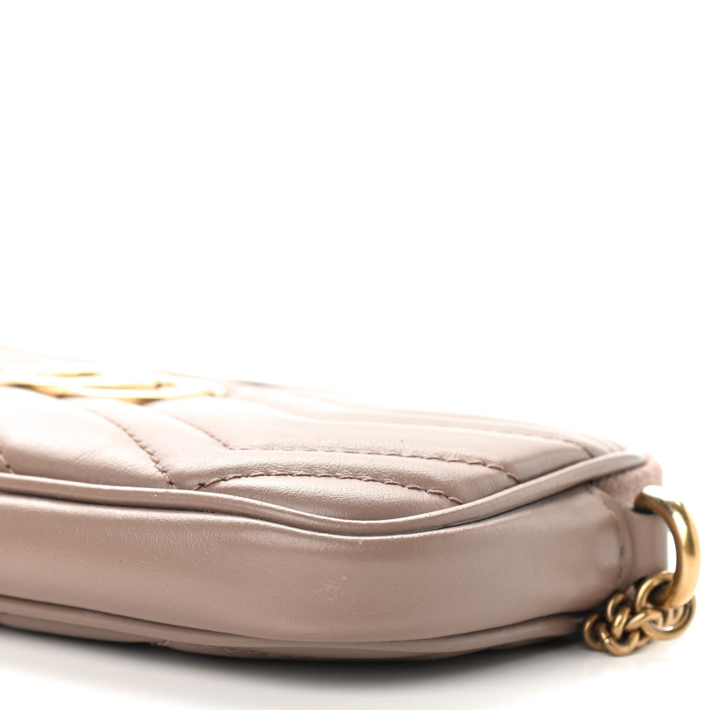 Calfskin Matelasse Mini GG Marmont Chain Crossbody Bag Porcelain Rose