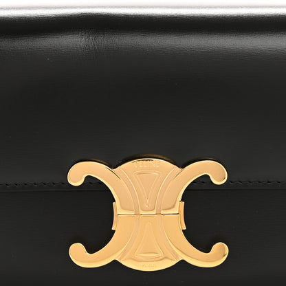 Celine Shiny Calfskin Triomphe Shoulder Bag Black 7 of 11