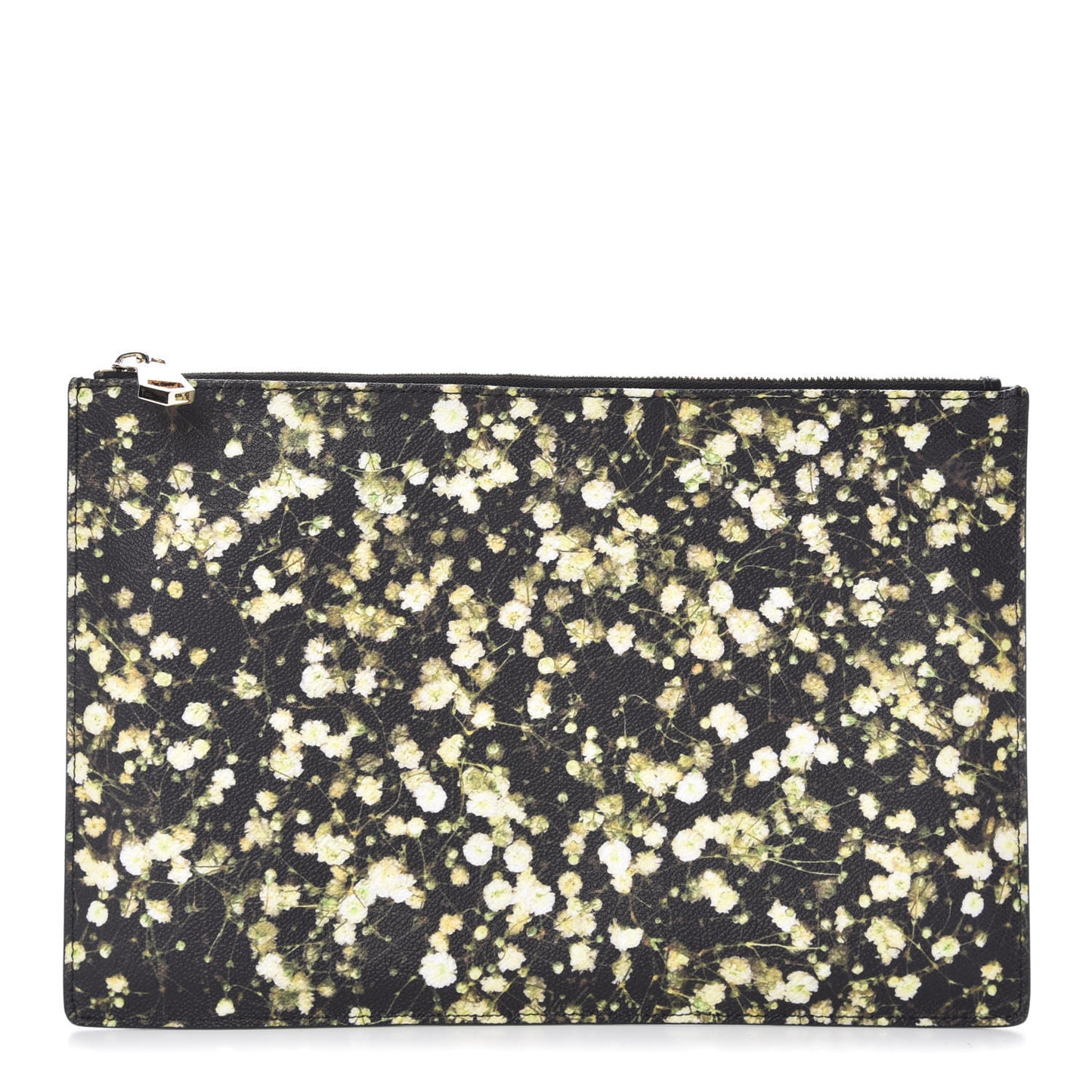 Coated Canvas Baby's Breath Print Medium Zip Pouch