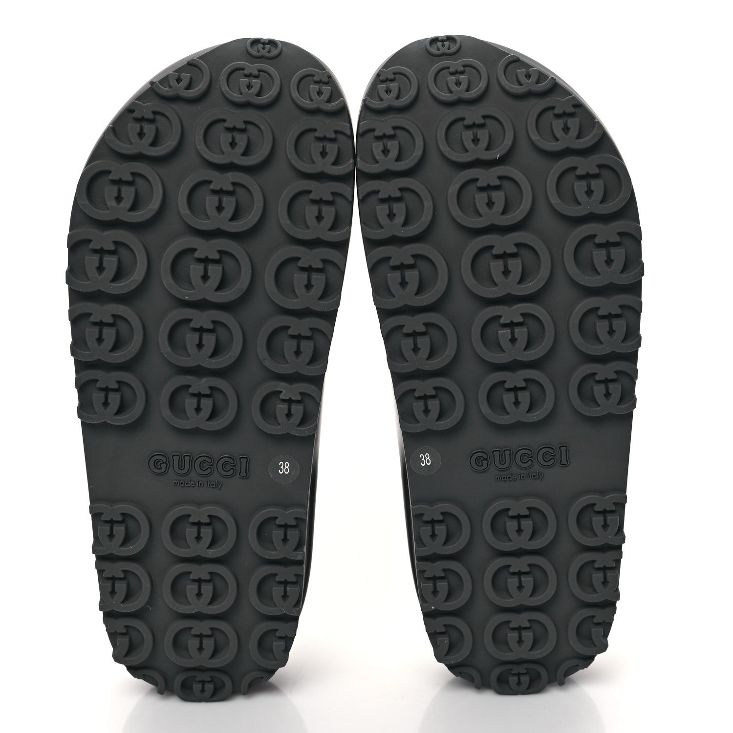 Gucci Soft Rubber Womens Interlocking G Platform 42mm Slide Sandals 38 Black 5 of 8