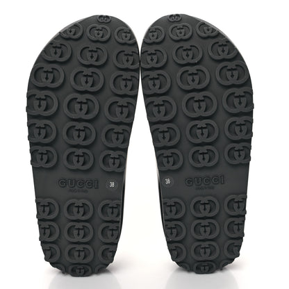 Gucci Soft Rubber Womens Interlocking G Platform 42mm Slide Sandals 38 Black 5 of 8