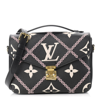 Louis Vuitton Empreinte Monogram Giant Broderies Pochette Metis Black 1 of 9