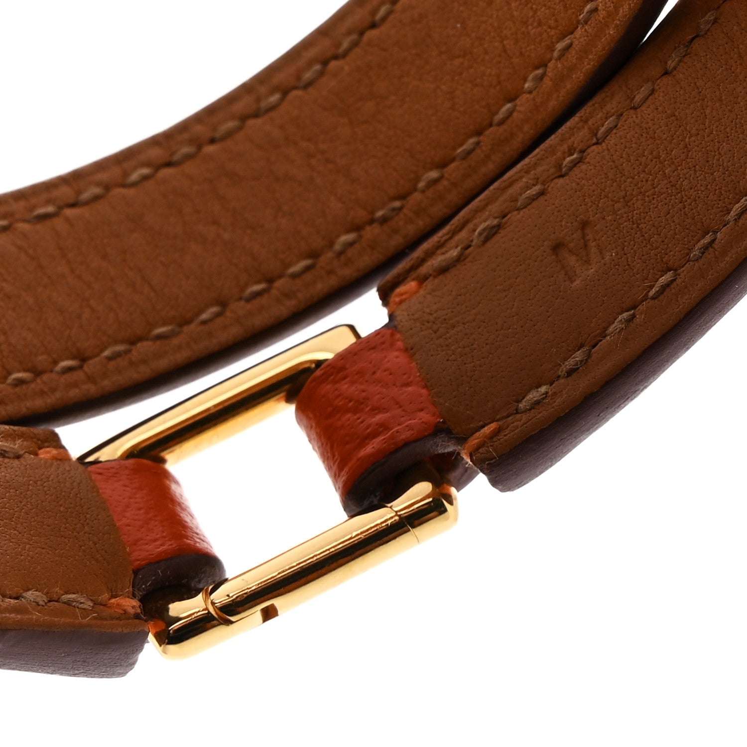 Hermes Epsom Rivale Double Tour Bracelet M Orange 6 of 7
