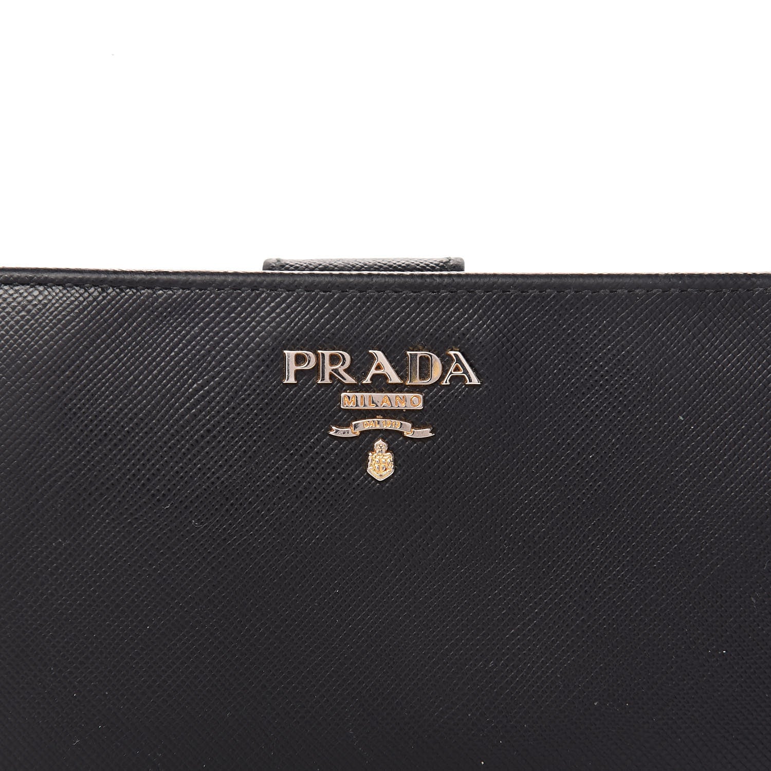 Prada Saffiano Metal Compact Wallet Black 3 of 13