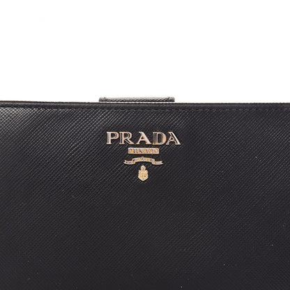 Prada Saffiano Metal Compact Wallet Black 3 of 13