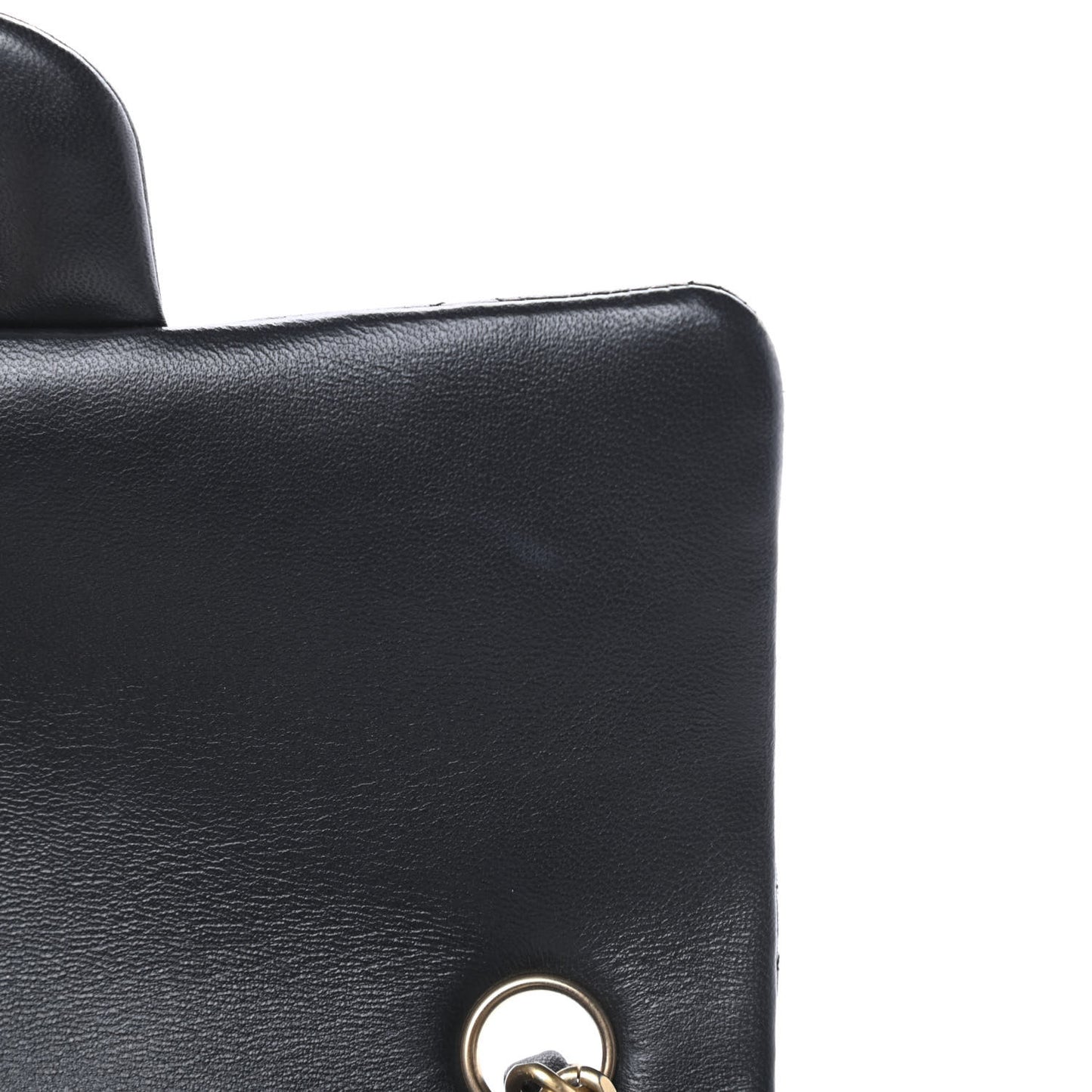 Lambskin Quilted Mini Rectangular Flap Black