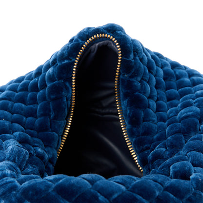 Bottega Veneta Velvet Intreccio Padded Mini Jodie Blue 5 of 12