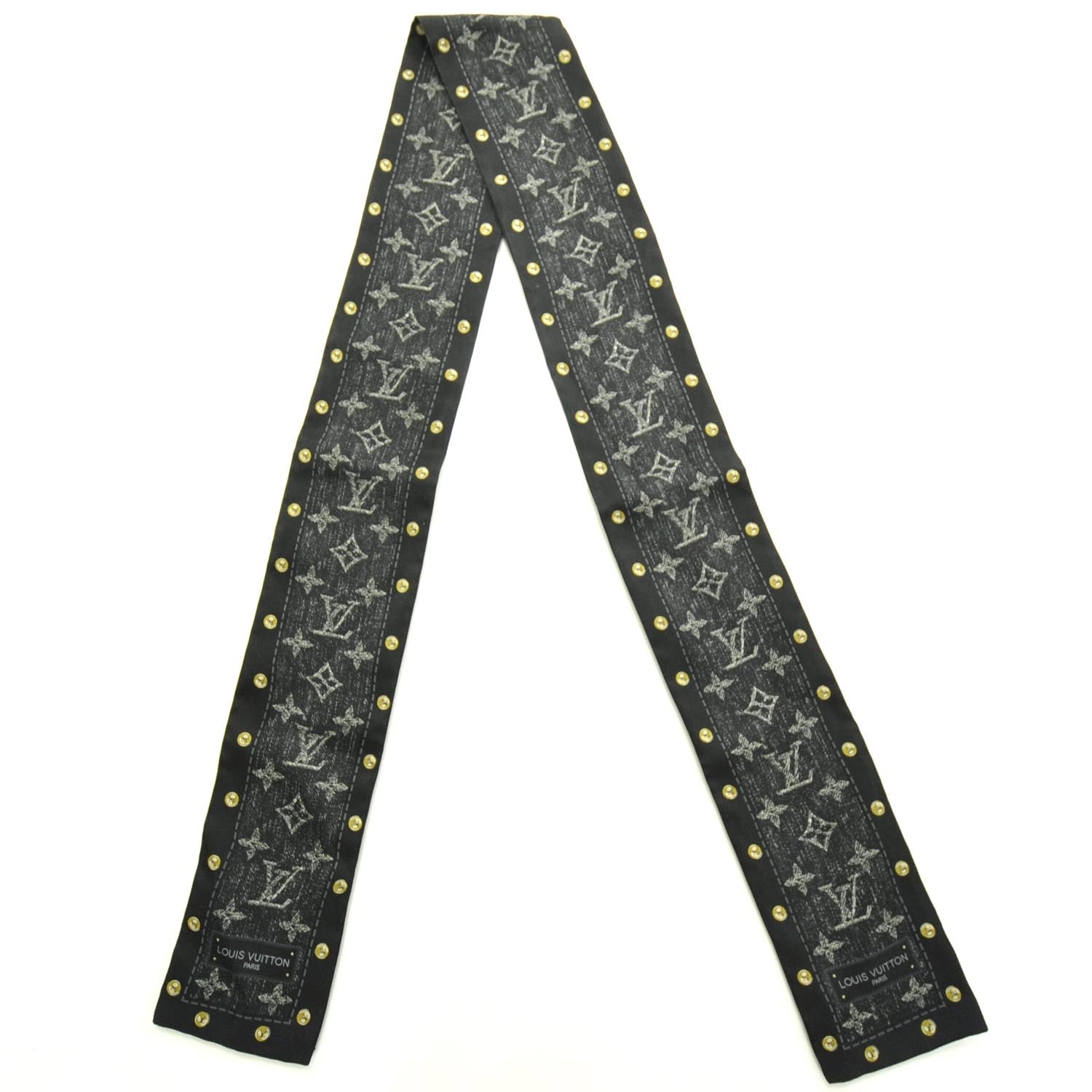 Louis Vuitton Silk Monogram New Denim Bandana Black 1 of 4