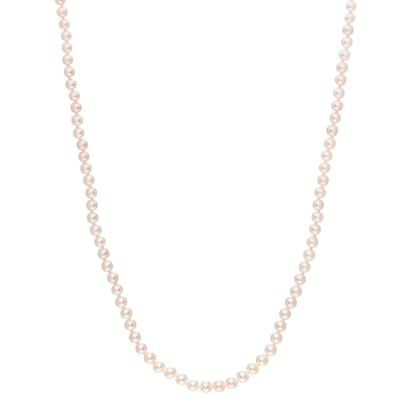18K White Gold Akoya Pearl 3.5mm Strand Necklace