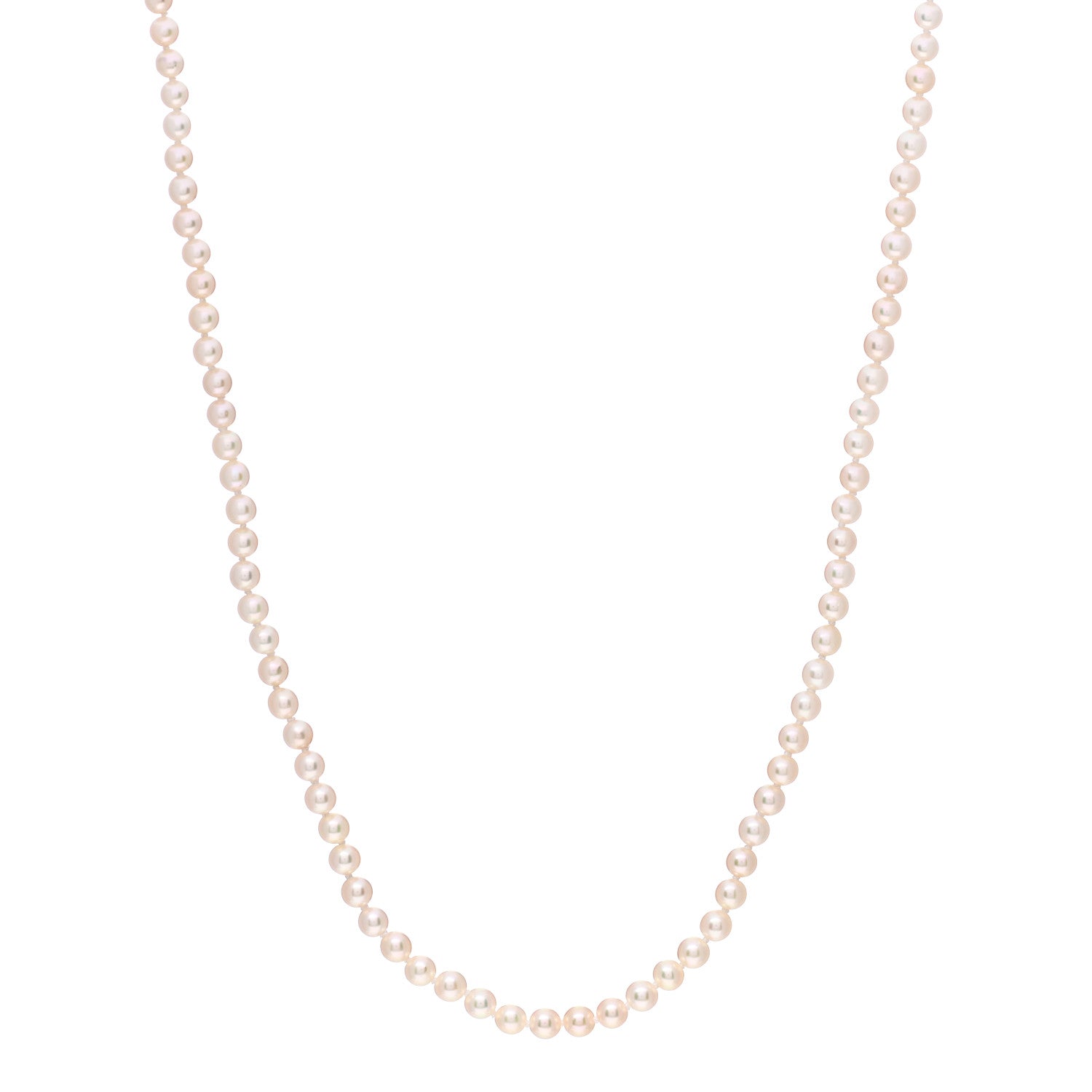 Mikimoto 18K White Gold Akoya Pearl 3.5mm Strand Necklace 1 of 5