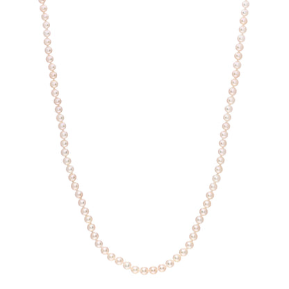 Mikimoto 18K White Gold Akoya Pearl 3.5mm Strand Necklace 1 of 5