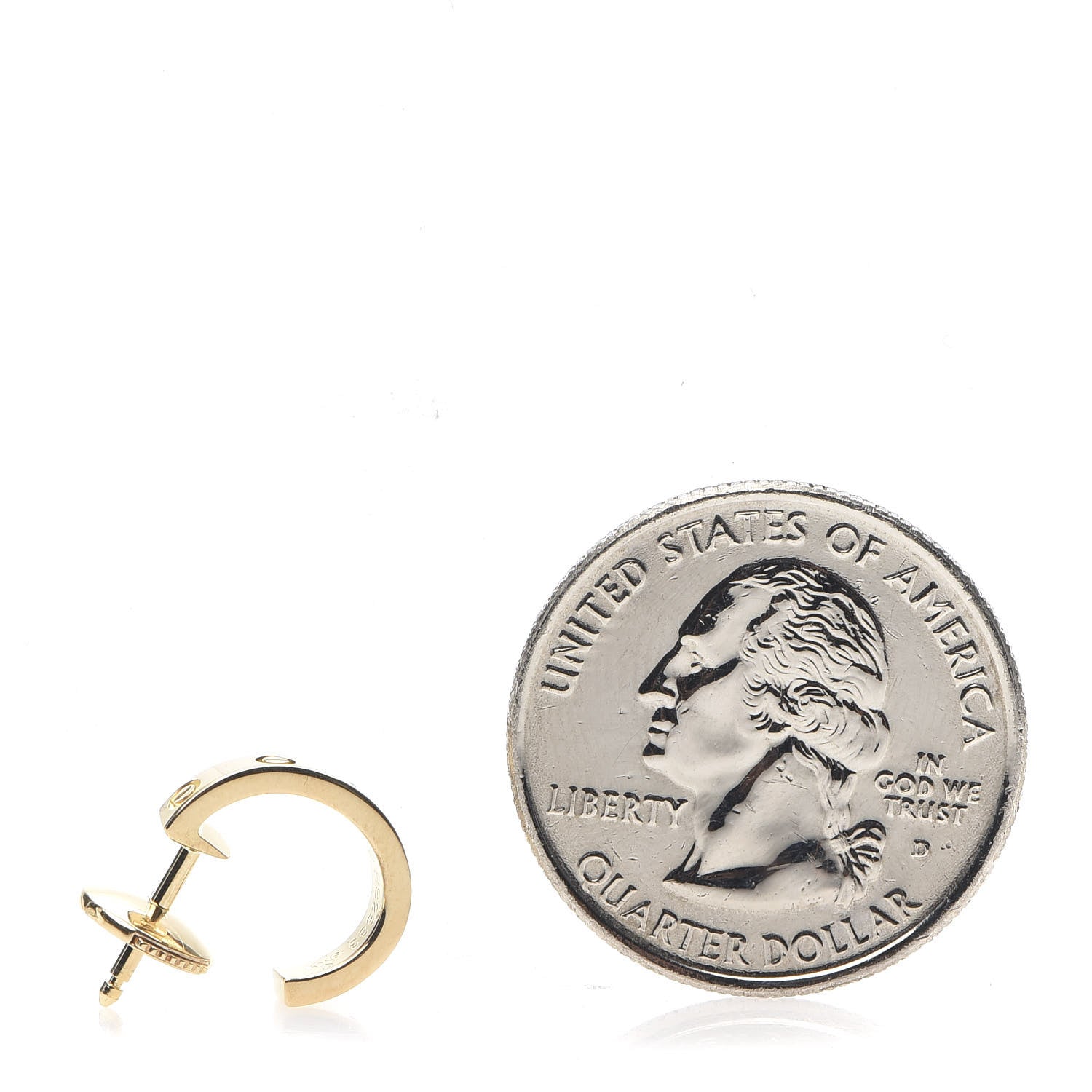Cartier 18K Yellow Gold Small LOVE Hoop Earrings 2 of 6