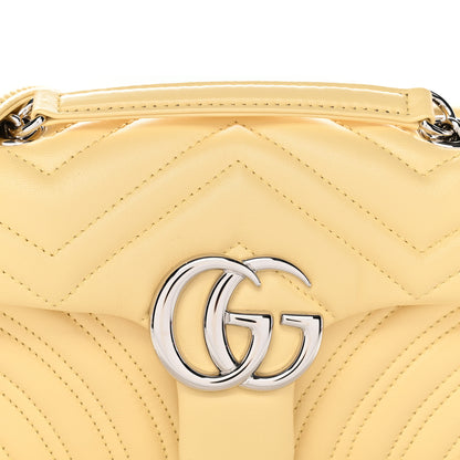 Gucci Lambskin Matelasse Small GG Marmont Shoulder Bag Yellow 8 of 10