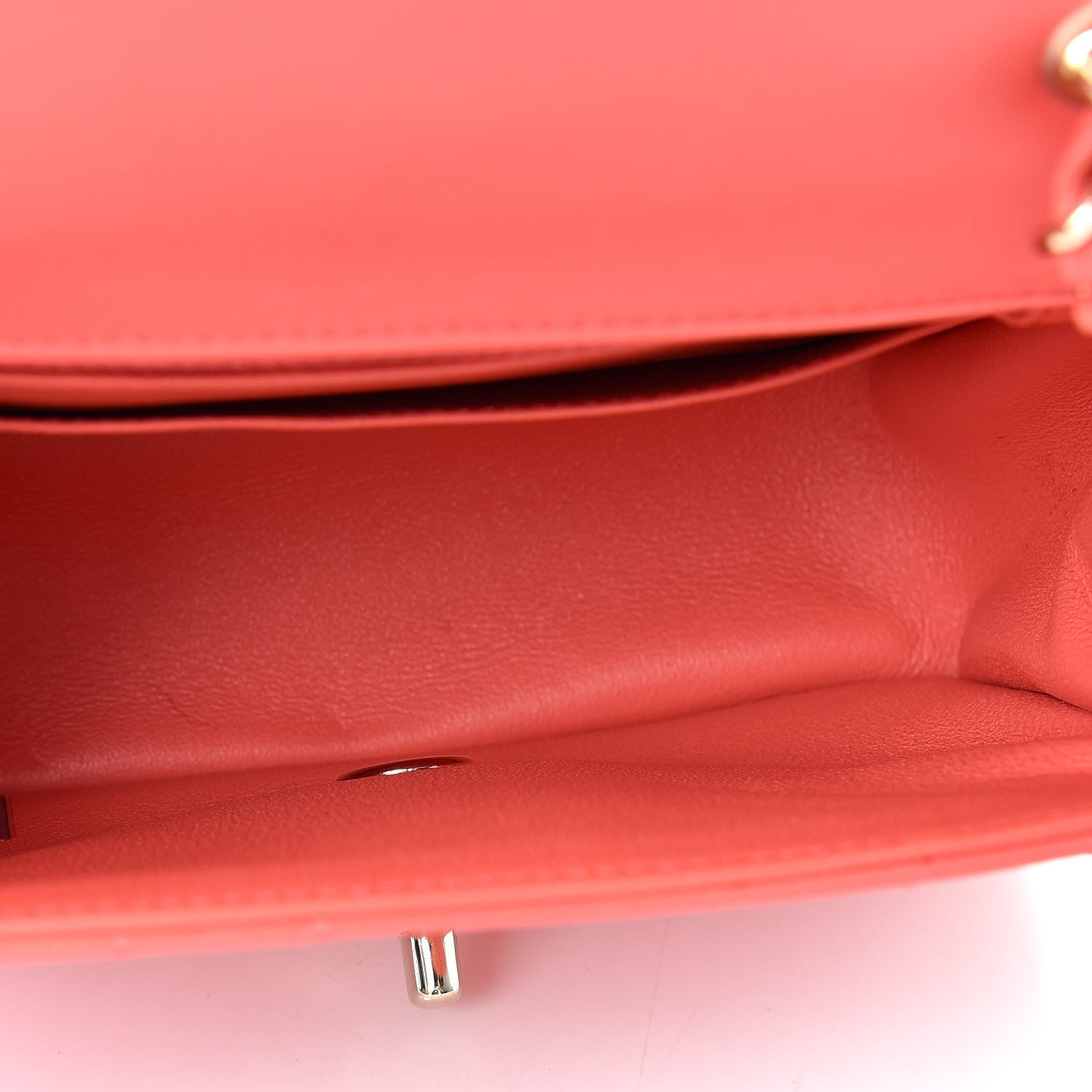 Chanel Lambskin Chevron Quilted Mini Square Flap Coral 5 of 10