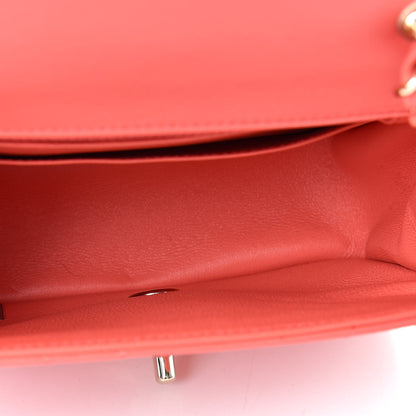 Chanel Lambskin Chevron Quilted Mini Square Flap Coral 5 of 10