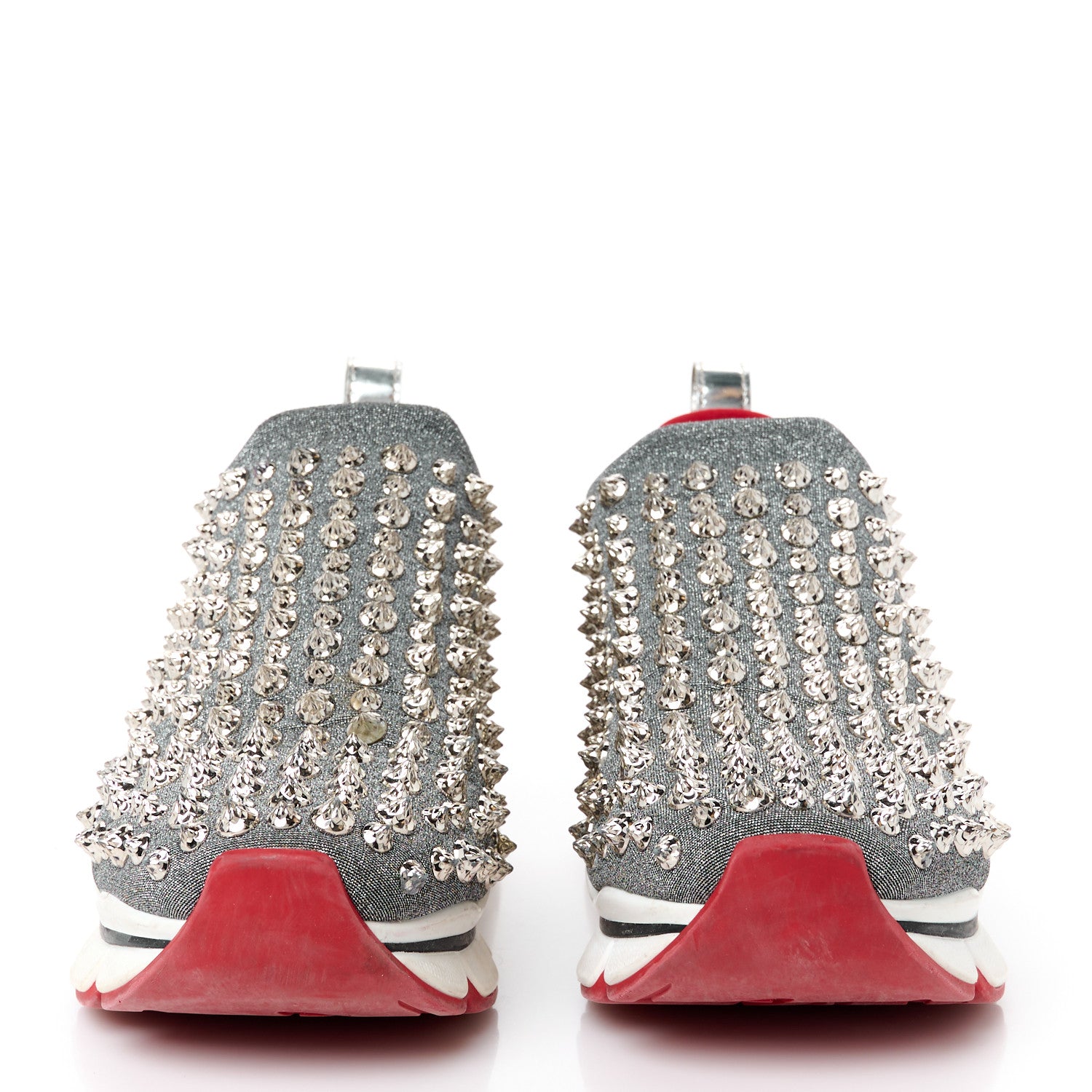 Christian Louboutin Neo Lame Spike Sock Donna Flat Sneakers 36 Snow Silver 2 of 9