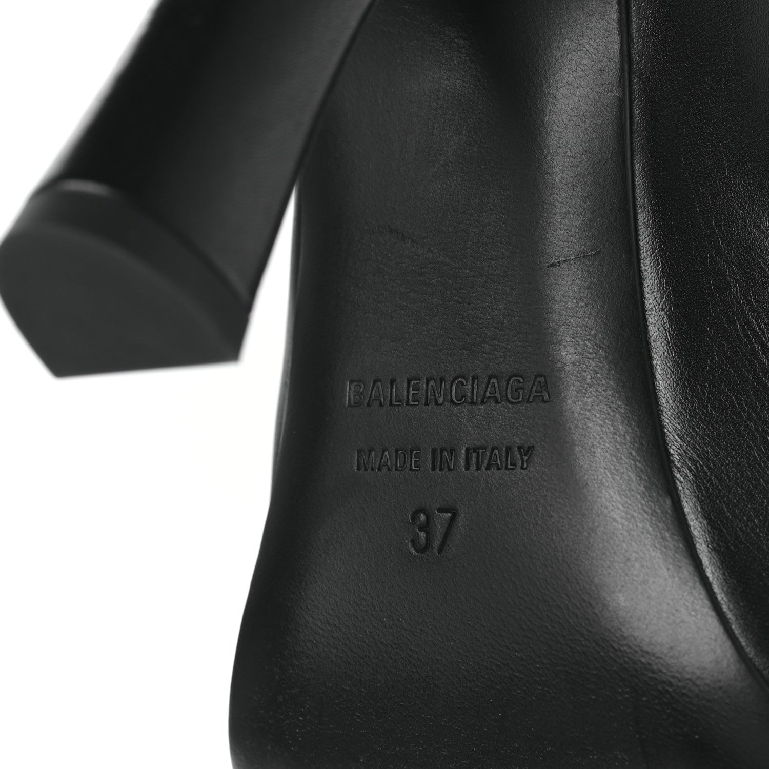 Balenciaga Shiny Super Soft Calfskin Falkon 105mm Knee High Boots 37 Black 6 of 8