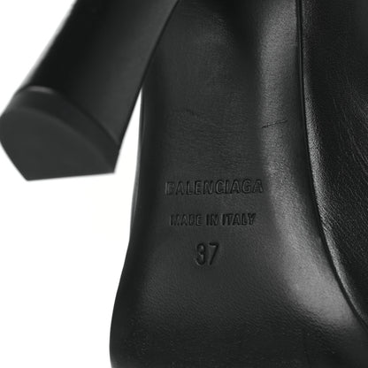 Balenciaga Shiny Super Soft Calfskin Falkon 105mm Knee High Boots 37 Black 6 of 8