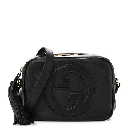 Gucci Sakai Be Green Calfskin Diagonal Stitched Small Blondie Shoulder Bag Black 1 of 13