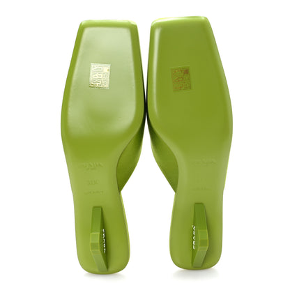 Prada Satin Modellerie Mules 38.5 Felce 6 of 9
