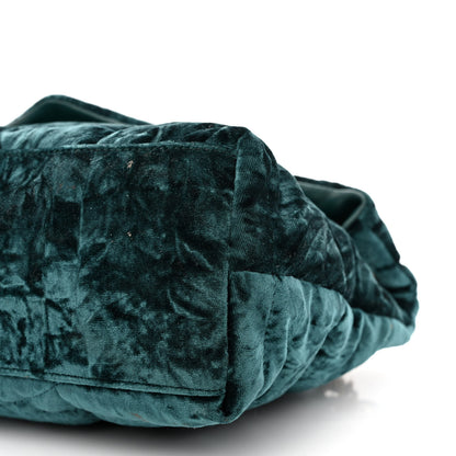 Saint Laurent Crushed Velvet Quilted Small Loulou Puffer Monogram Chain Satchel Emerald 10 of 12