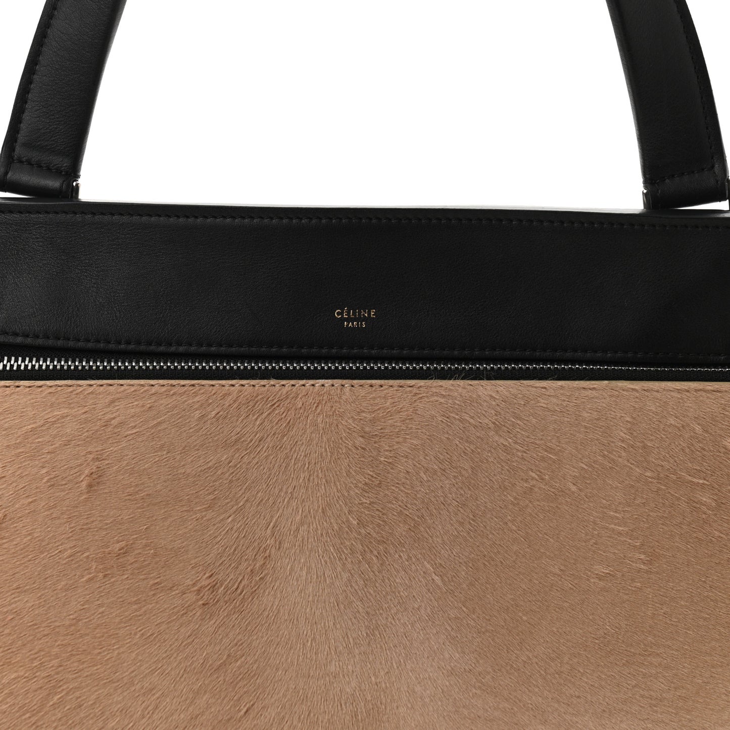 Pony Hair Calfskin Medium Edge Shoulder Bag Praline
