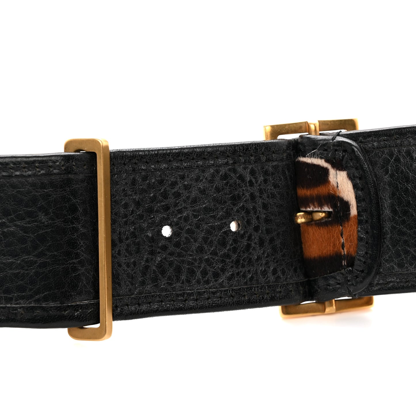 Pony Hair Leopard Belt 65 26 Black