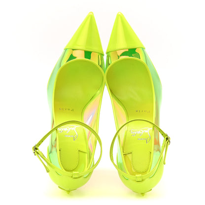 Christian Louboutin Patent Perle Debout Condorapik 100 Pumps 38 Fluo Yellow 5 of 8