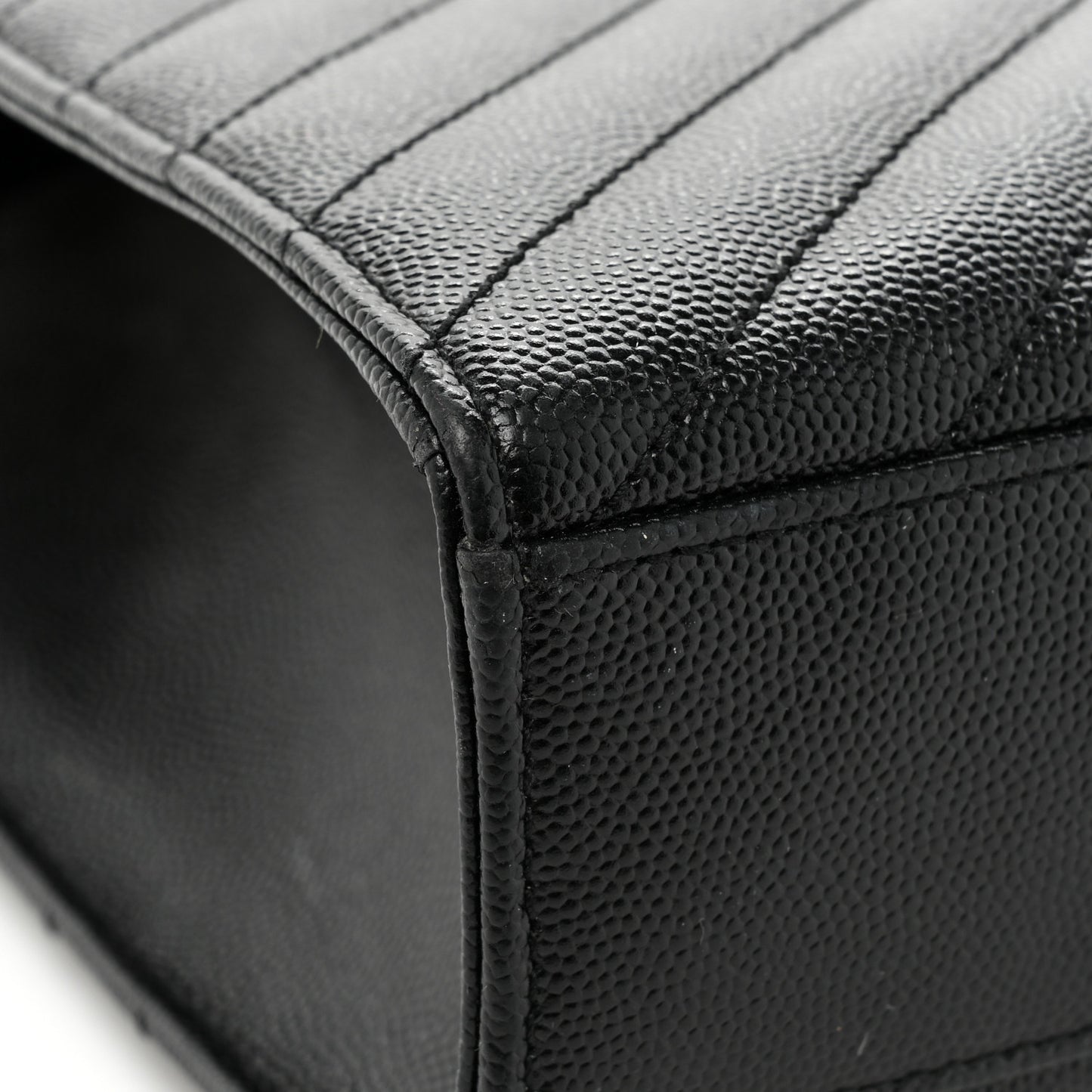 Grain De Poudre Matelasse Chevron Large Monogram Satchel Black