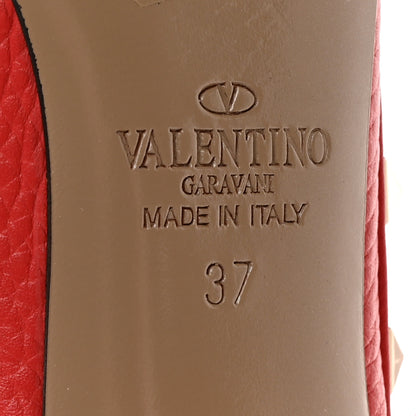 Valentino Garavani Pebbled Calfskin Rockstud Ankle Strap 100mm Pumps 37 Rock Pink 6 of 10